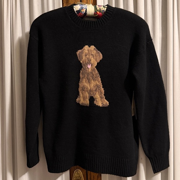 No Boundaries Black Puppy Dog Crewneck Sweater - Picture 12 of 13